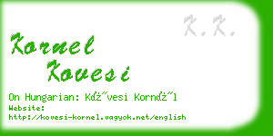 kornel kovesi business card