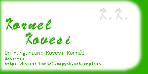 kornel kovesi business card